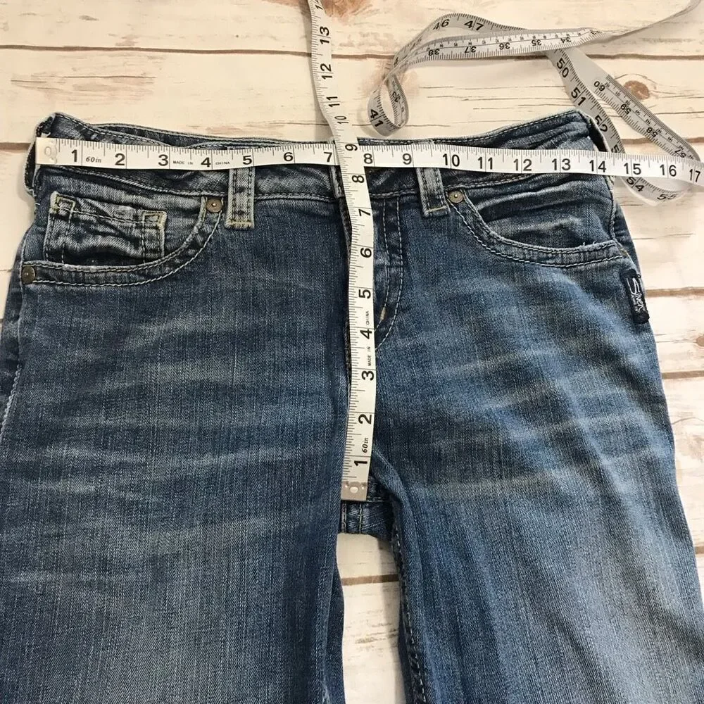 Silver Jeans Avery Slim Boot Cut Blue Jean Light‎ Wash W 28 L 31 denim western